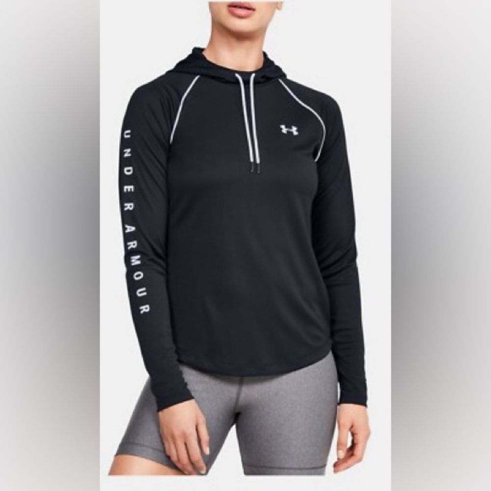 Under Armour Heat Tech Black Hoodie with White Accents